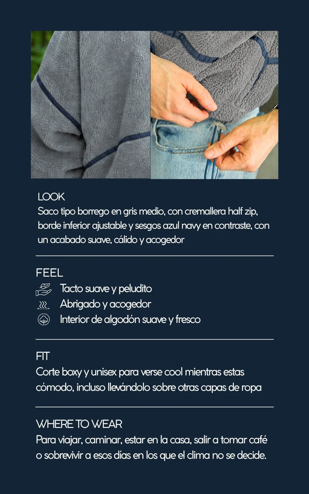 SACO OVEJERO BOXY CAFÉ - UNISEX - imagen 17