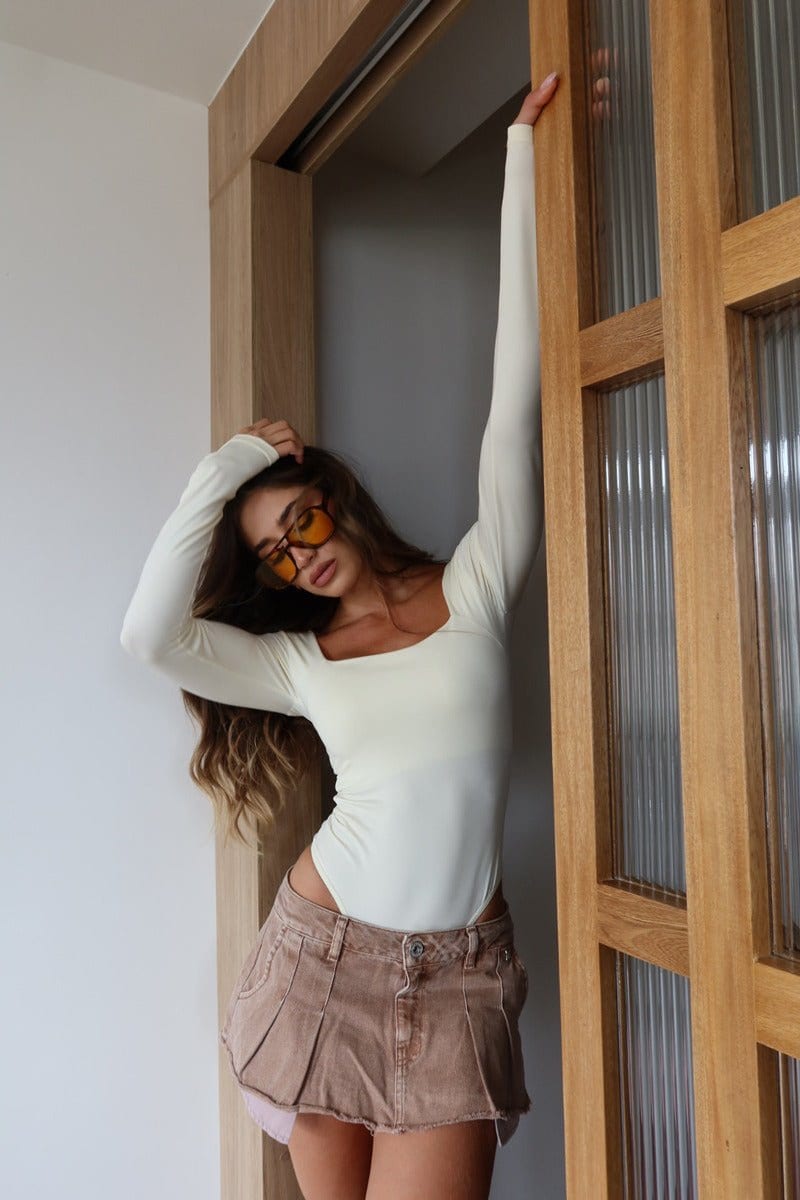 Body manga larga Milano - Butter yellow - imagen 1