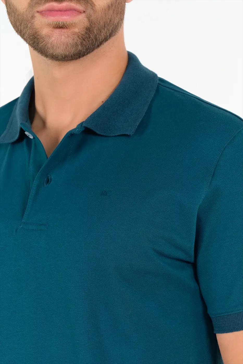 Camiseta Polo 100% Algodón Azul Petróleo - imagen 3