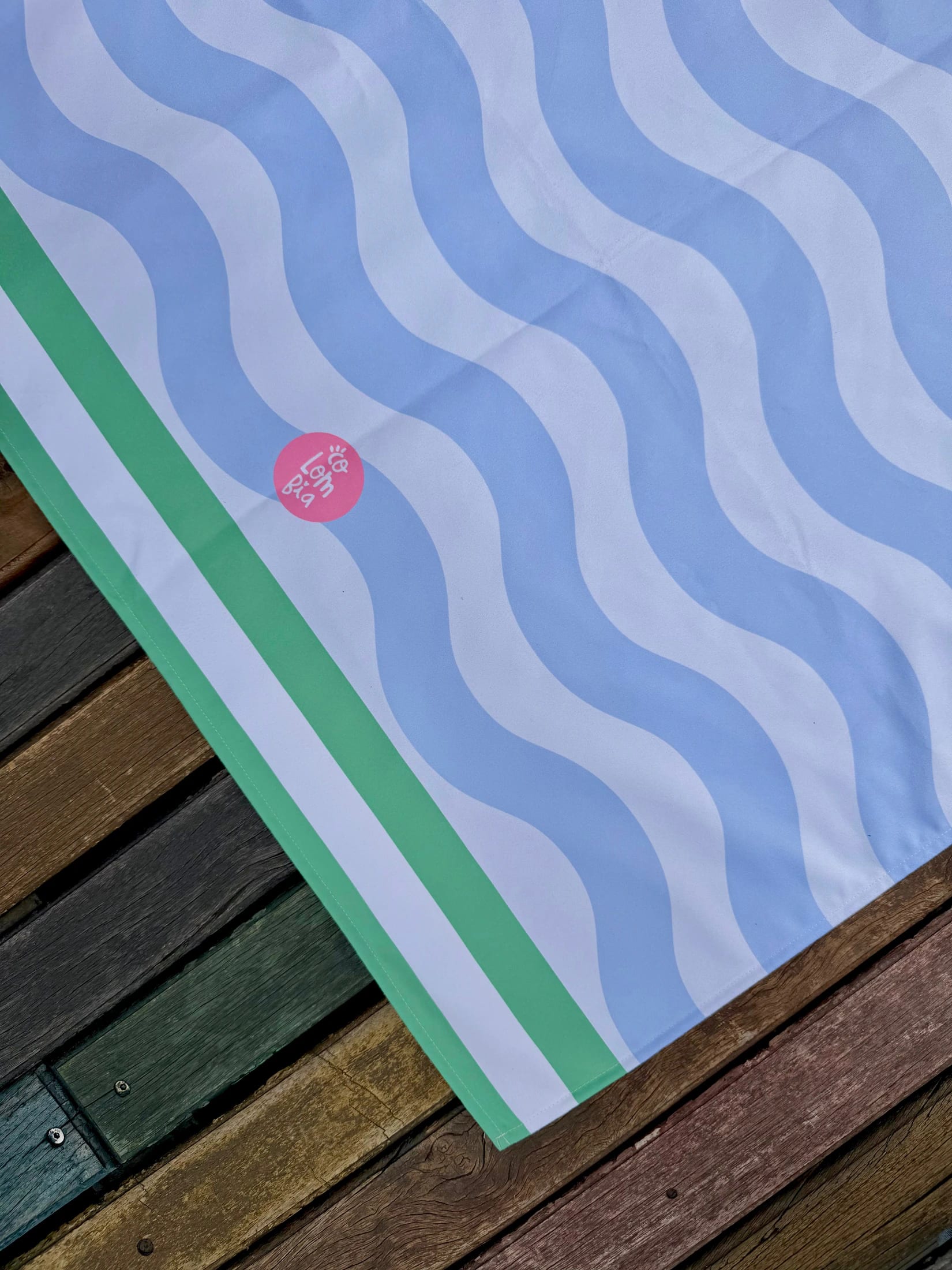 Toalla Estampada Ondas Azul - imagen 4
