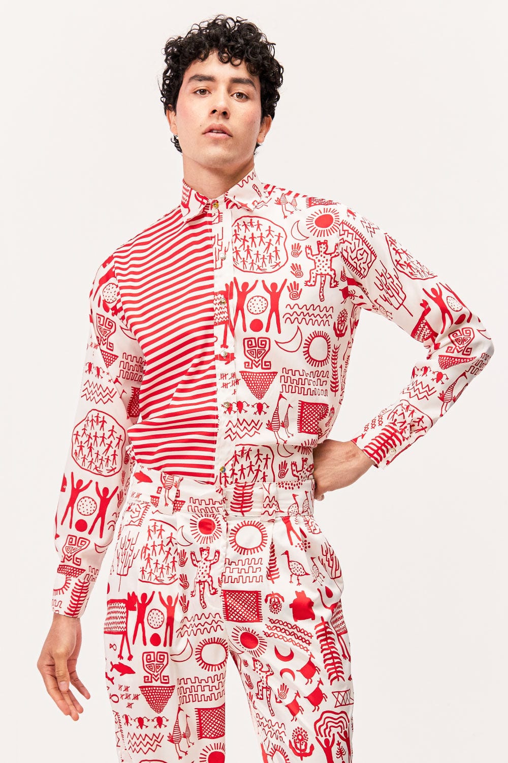 Camisa Manga Larga Unisex / Ilustración Rupestre - imagen 1