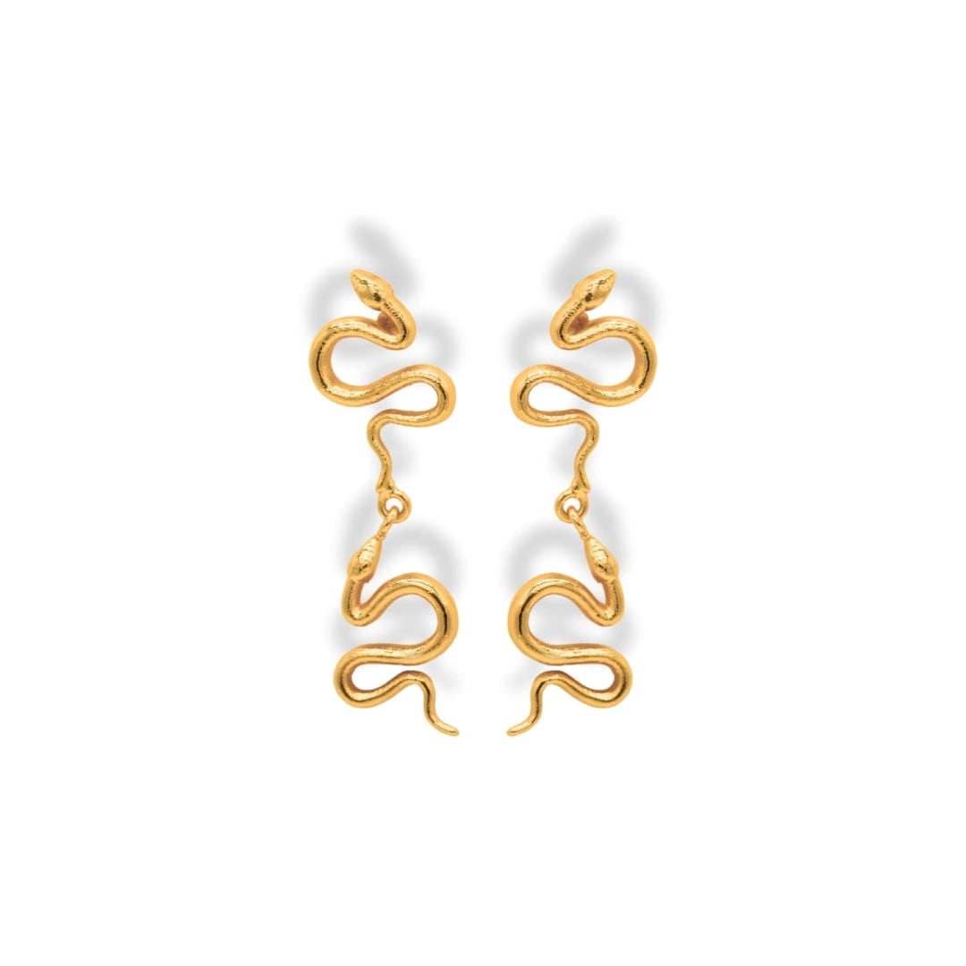 Aretes largos con serpiente grande - imagen 2