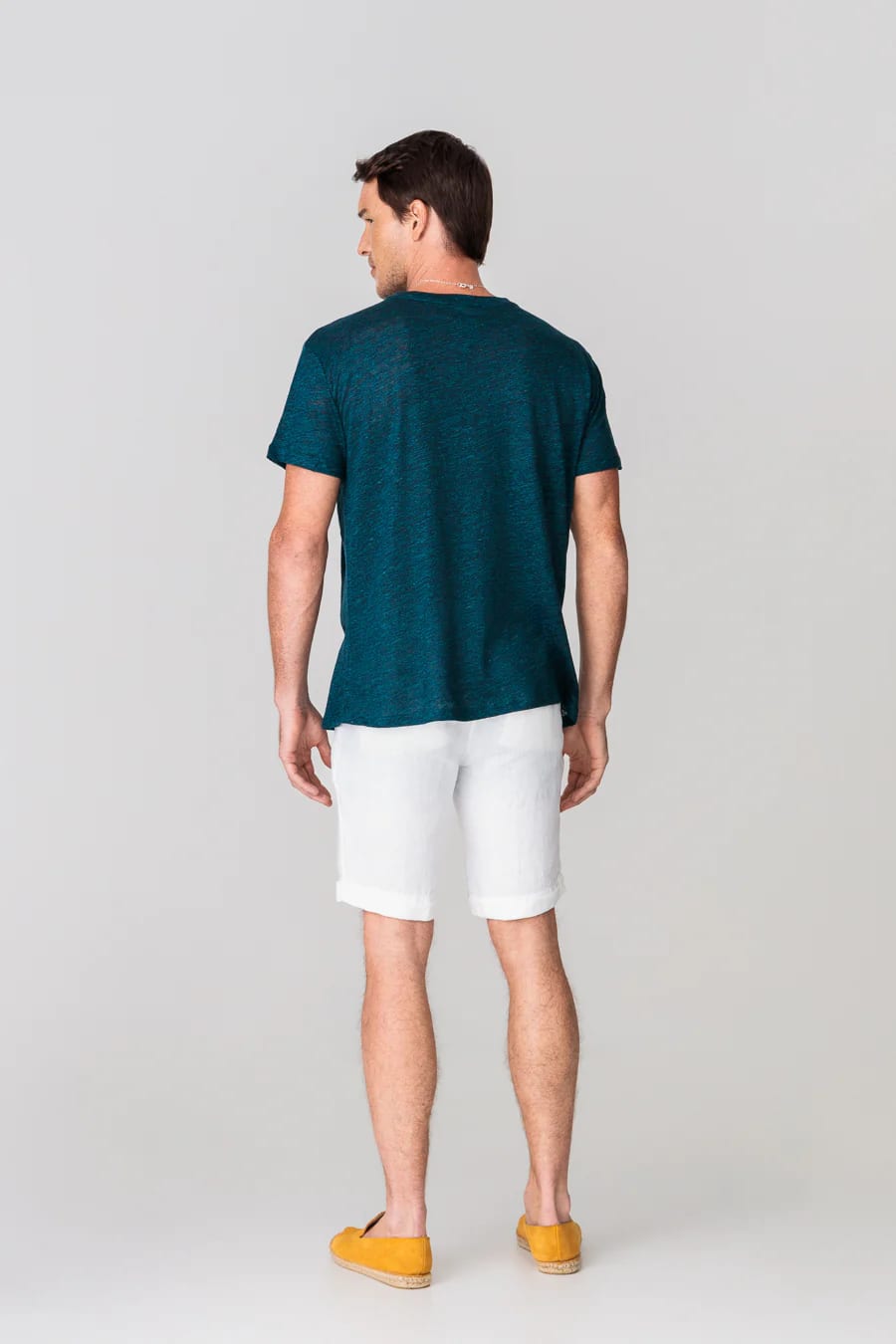 Men's linen bermuda white - imagen 8