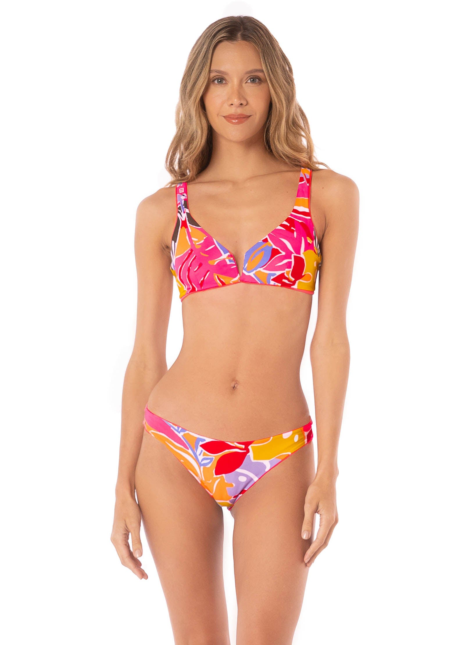 Maaji Fuchsia Dianthus victory reversible bralette bikini top - imagen 6