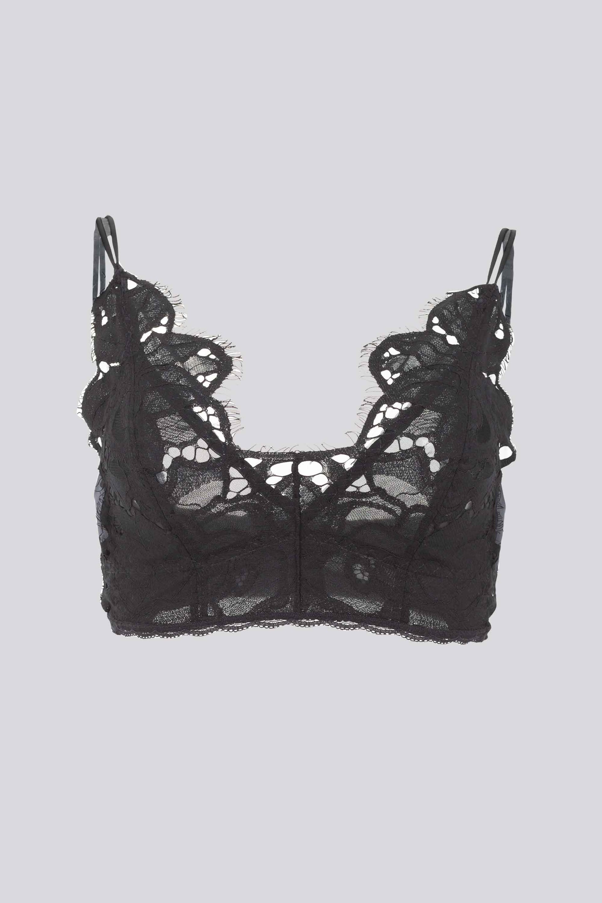 BRALETTE SIN ARO ELLIPSE ENCAJE ALGODÓN NEGRO - imagen 2