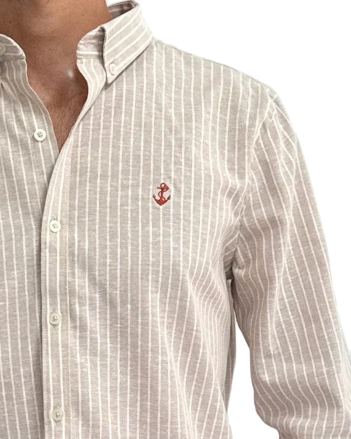 Camisa de Lino Arena y Rayas Blancas - imagen 10