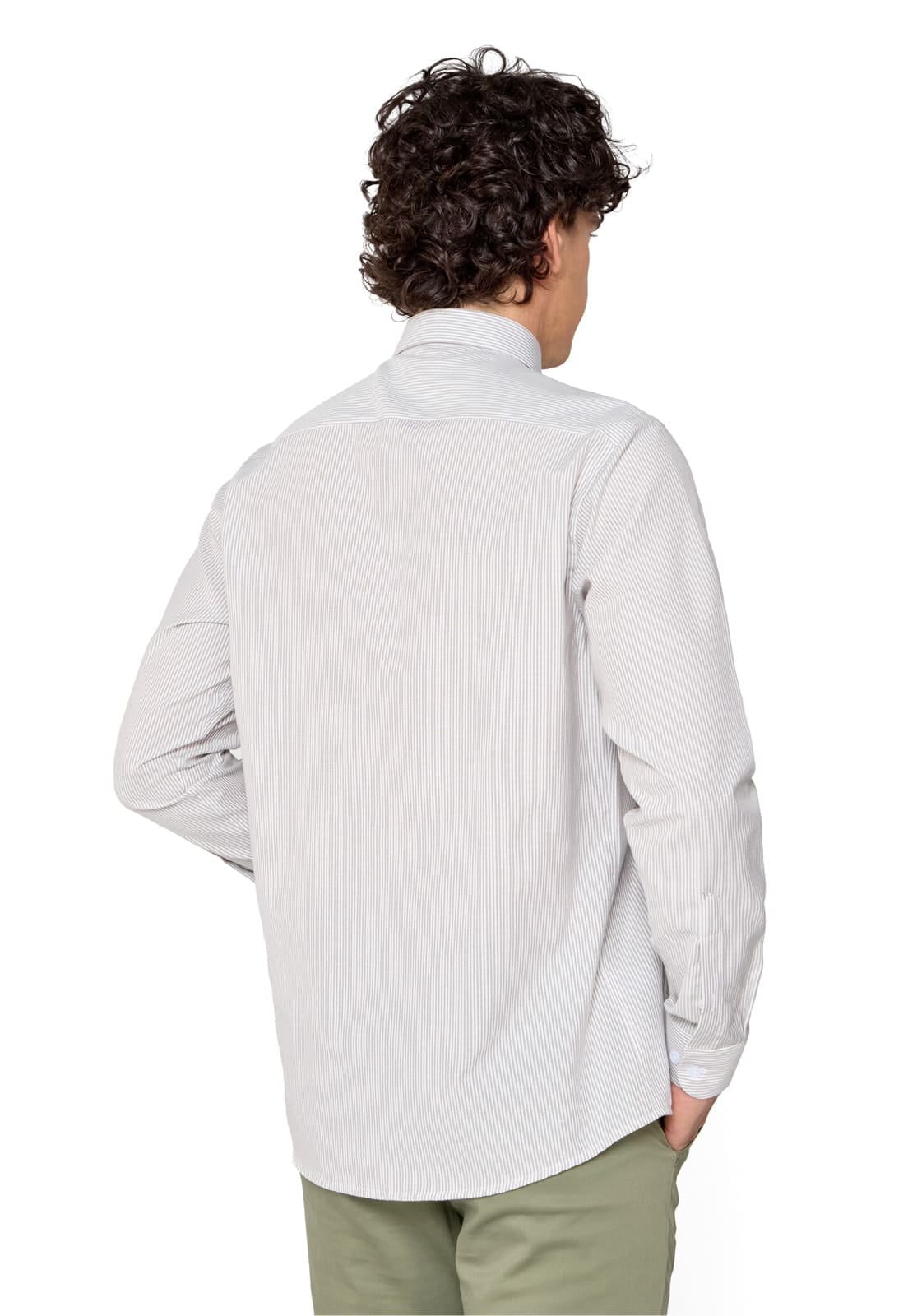 Camisa Manga Larga Oxford Rayas Grises - imagen 3