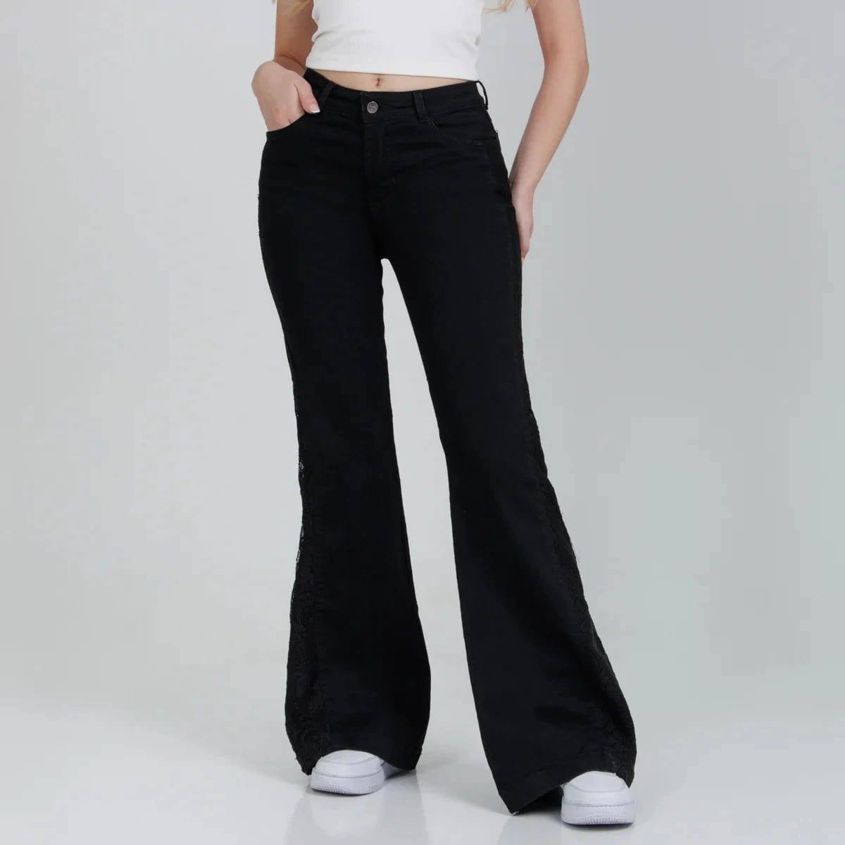Jean Flare Negro Ox-3017 LIcrado - imagen 3