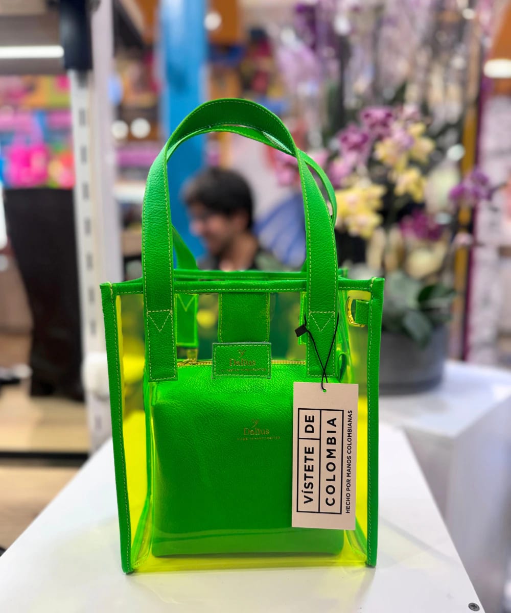 Bolso Transparente Mediano Verde - imagen 3
