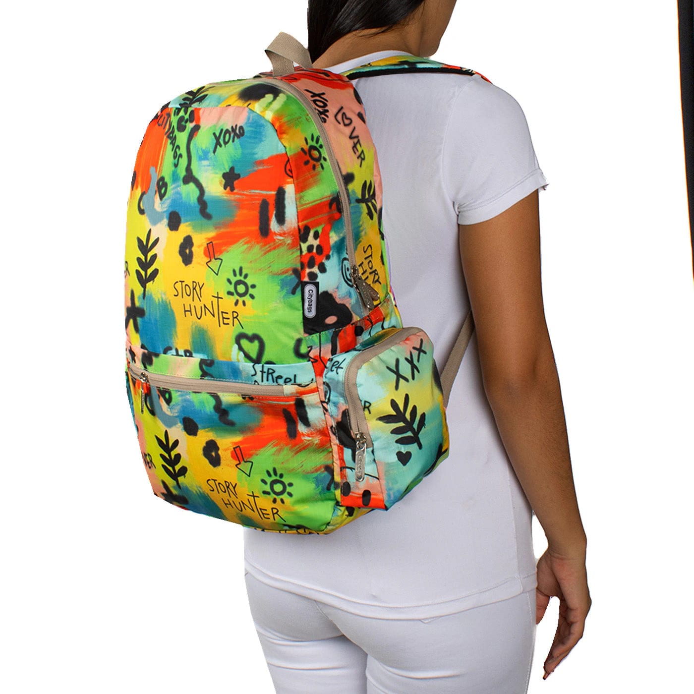 Morral Plegable ULTRA Estampado Graffiti Citybags Multicolor - imagen 3