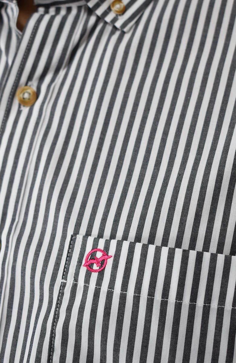 Camisa Manga larga a Rayas Negra para Hombre - imagen 2