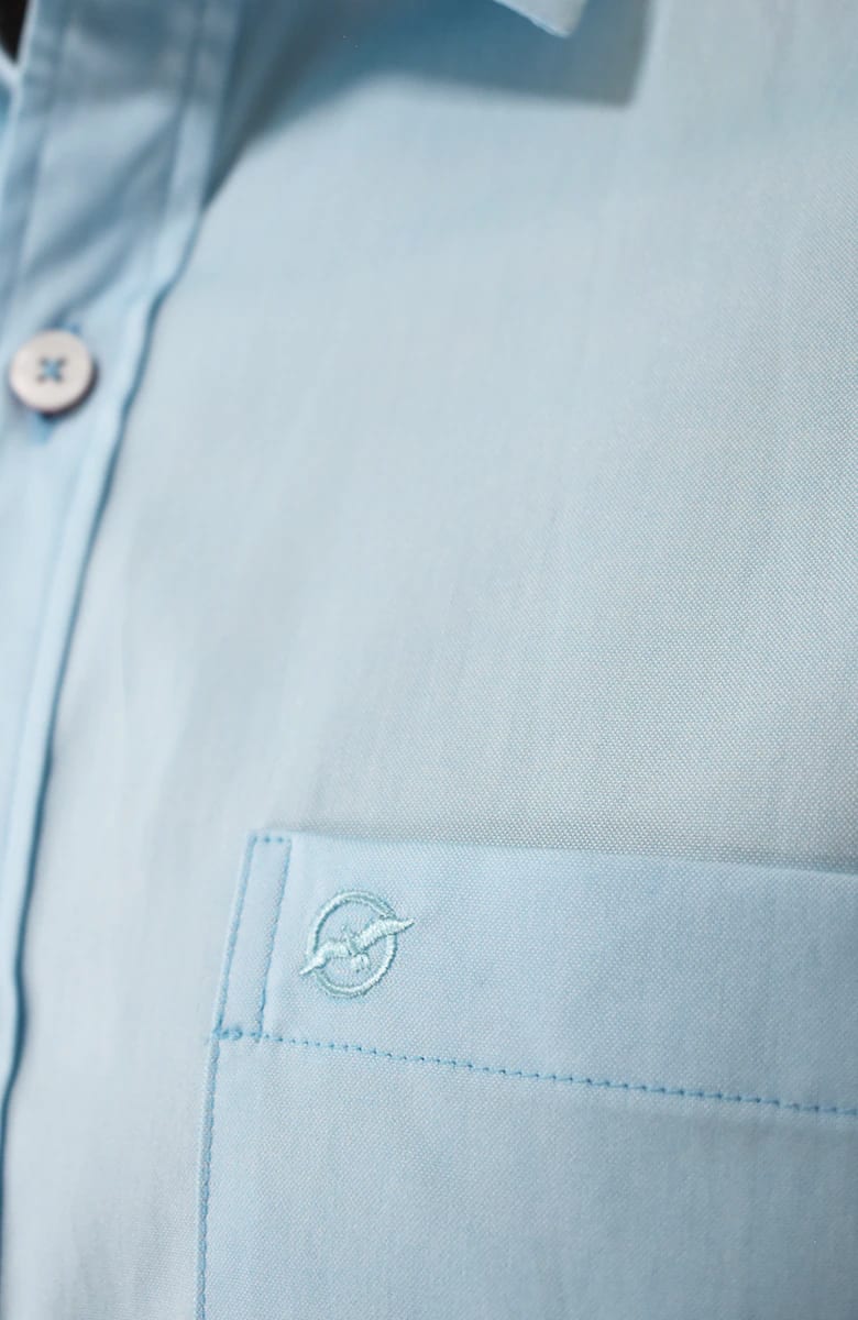 Camisa Manga larga Azul Claro Para Hombre - imagen 2