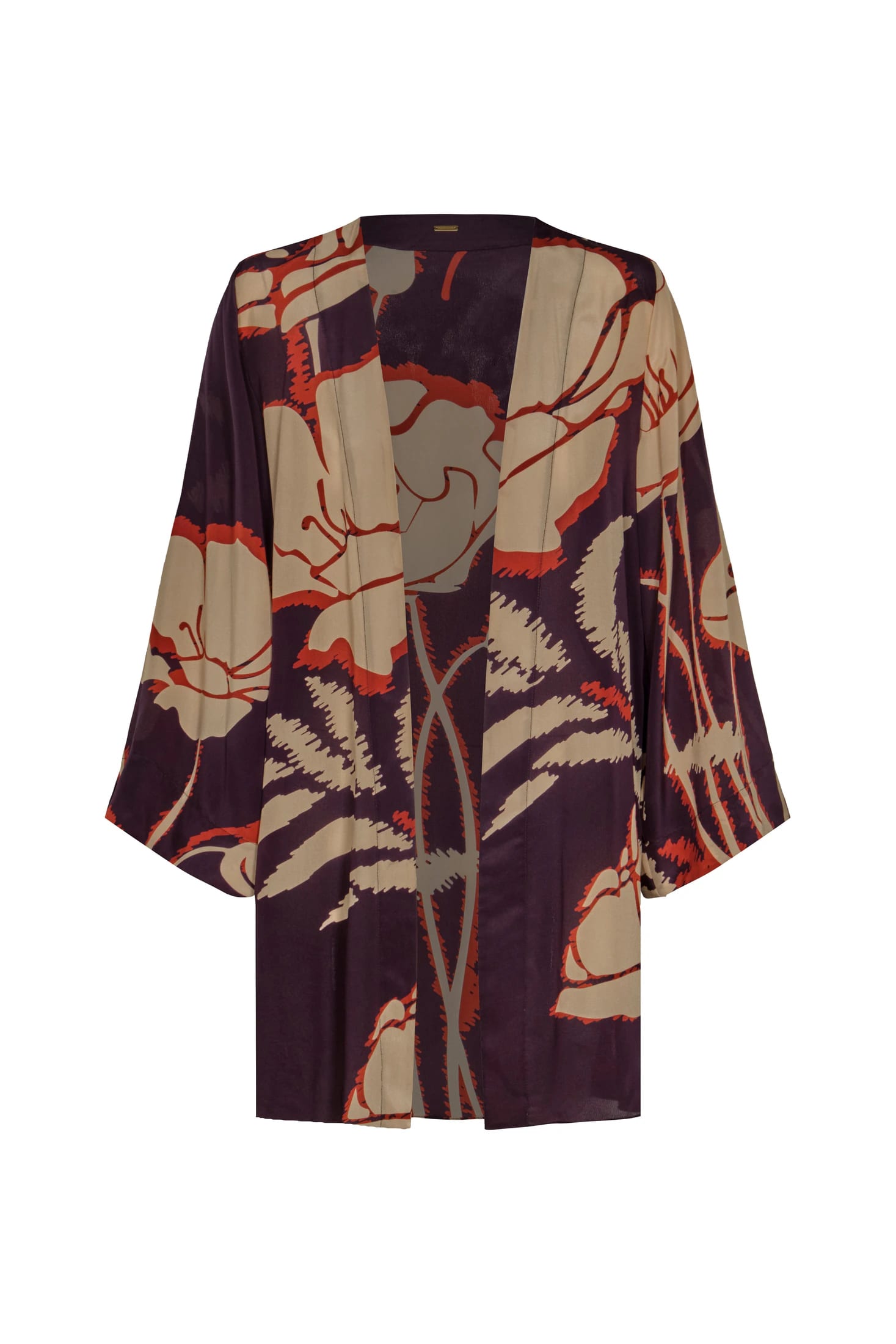 Joaquina Crepe Chine Mini Tunic / Purple Gladiolos - imagen 4