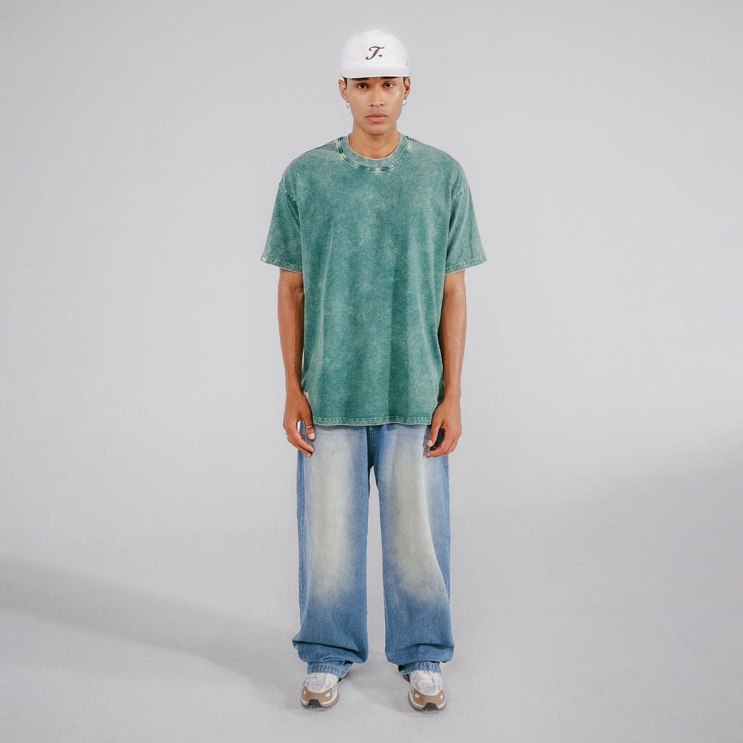 Oversized Washed T- Shirt - Pine Green - imagen 6