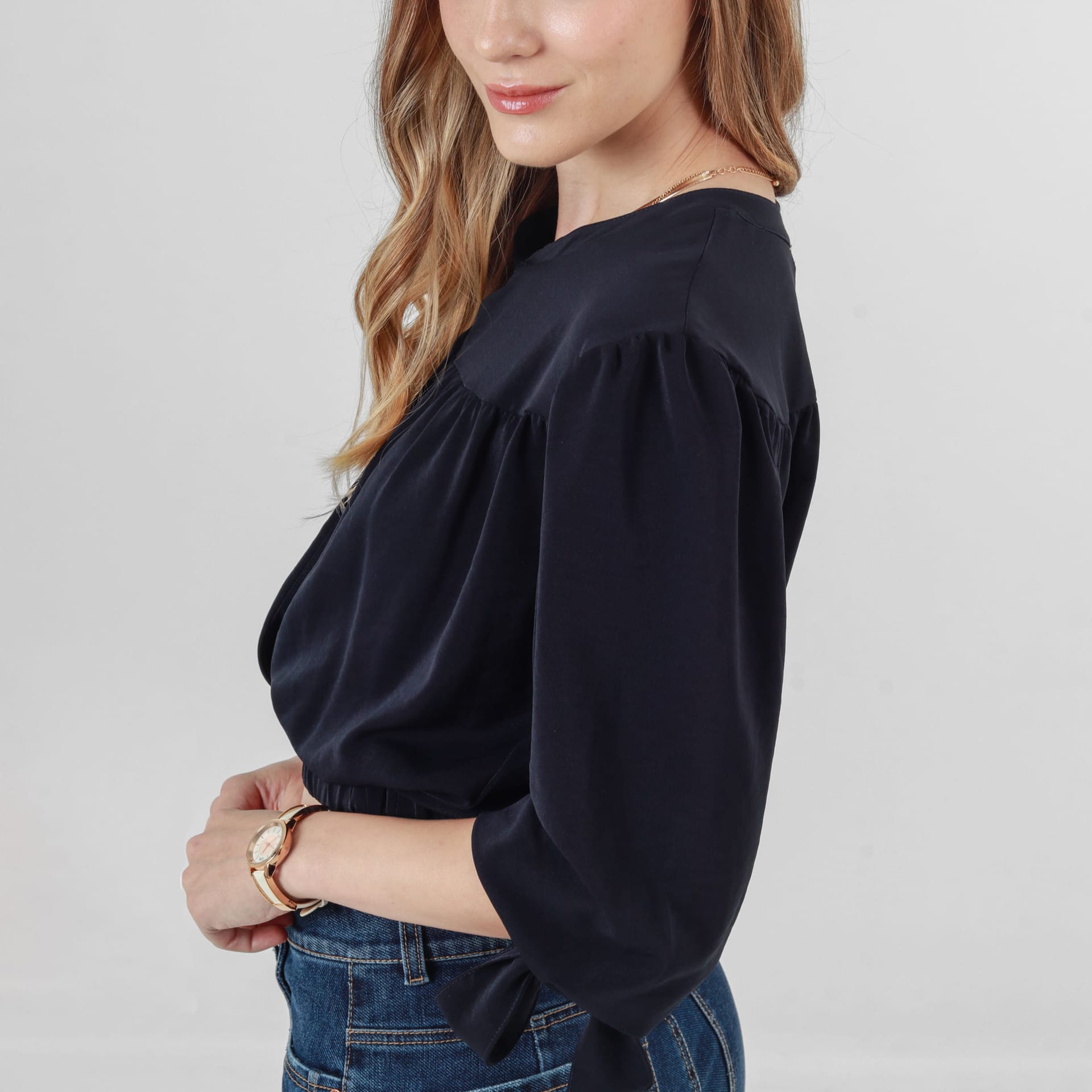 Blusa Cuello Neru Manga 3 Cuartos - imagen 2