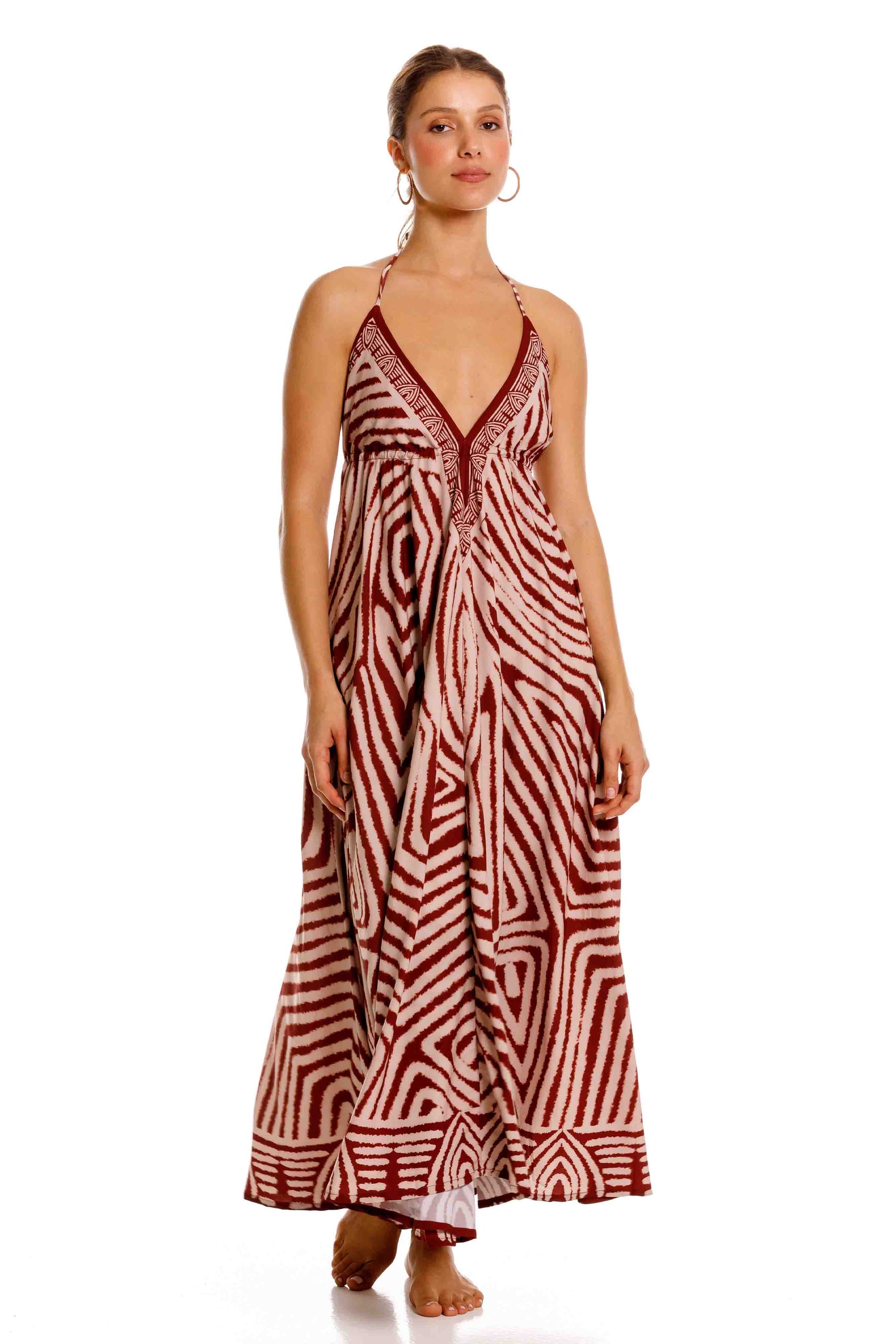 Vestido Largo Bohemia Nairobi Marron - imagen 1