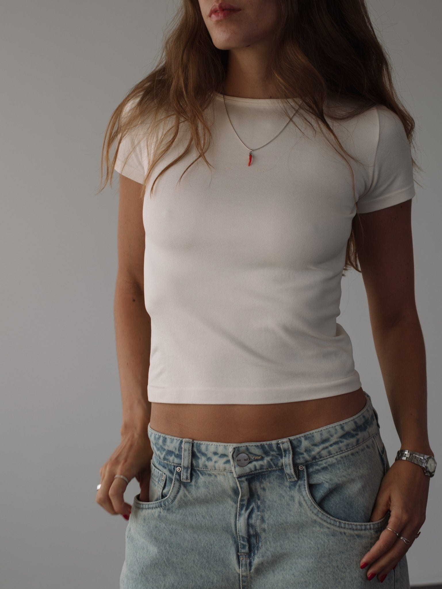 SEAMLESS SIMPLY TEE - SOFT WHITE - imagen 1