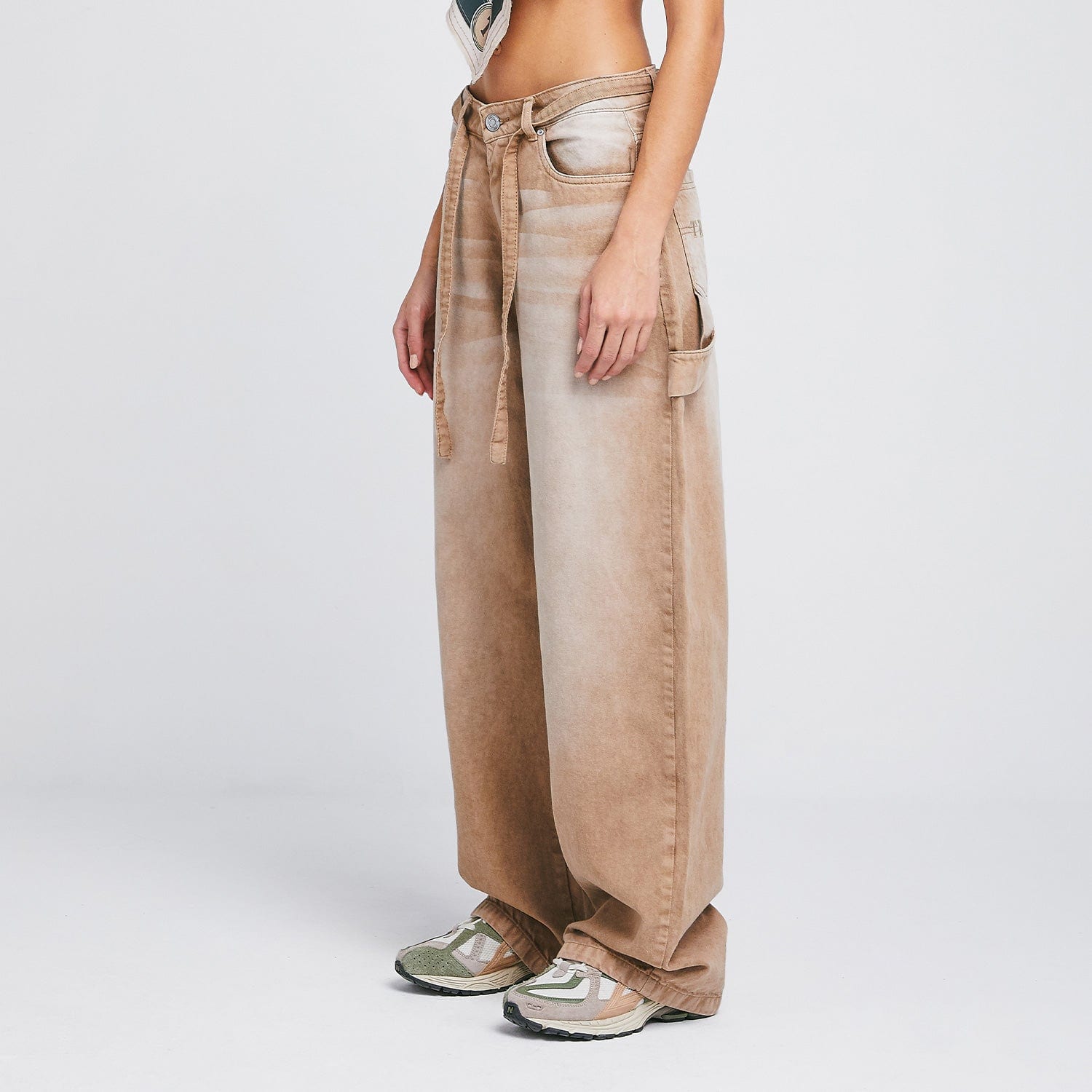 Dirty-Wash Mid-Rise Pants - Sand - imagen 2