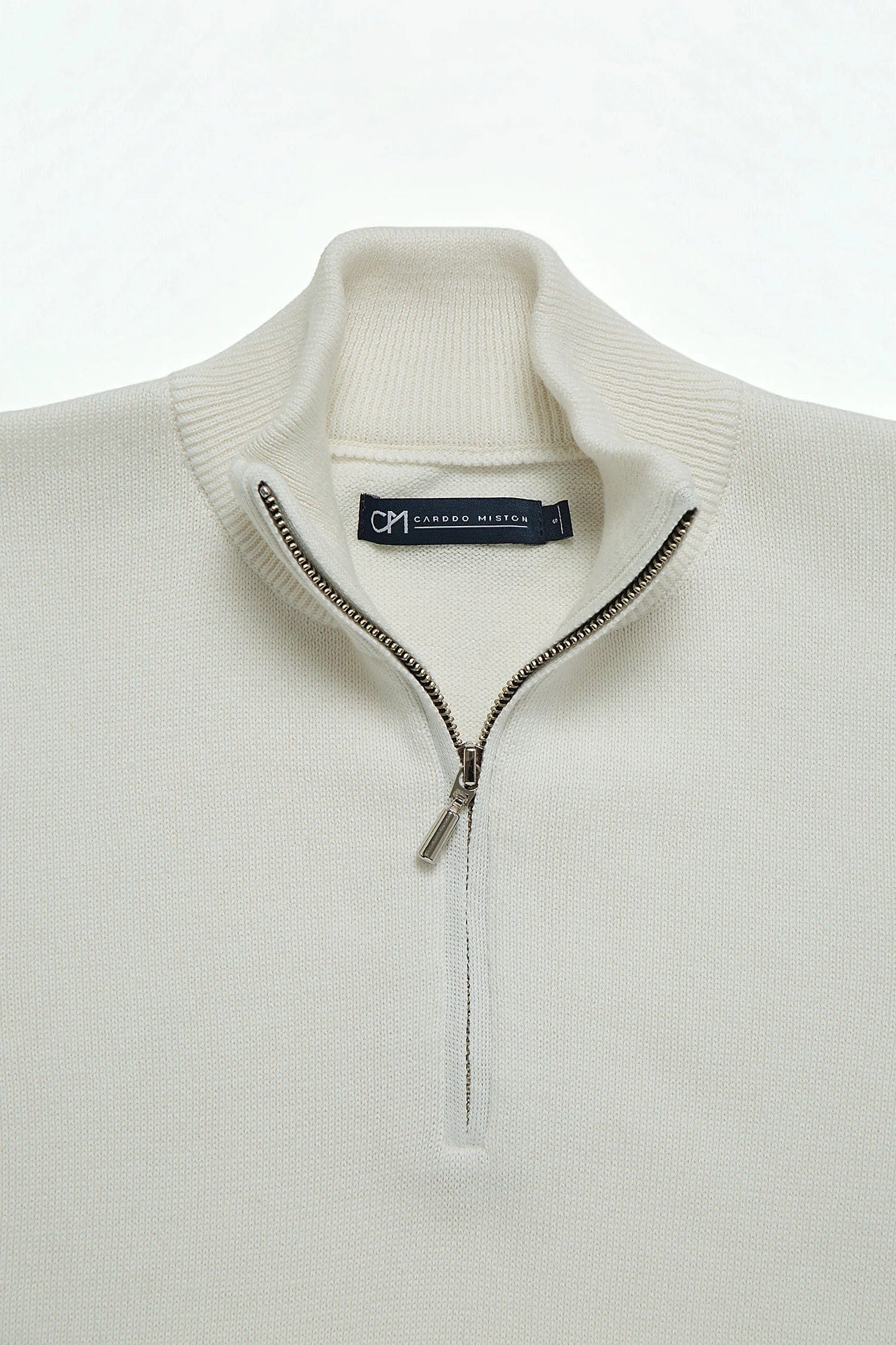 Saco Half Zip Algodón Crema - imagen 2