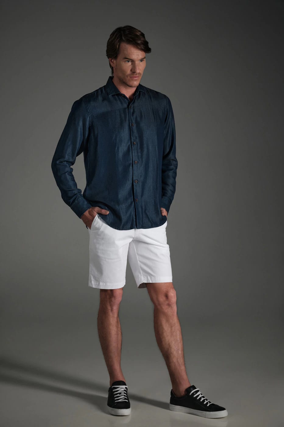 Bermuda Chino Slim Dril Blanco - imagen 3