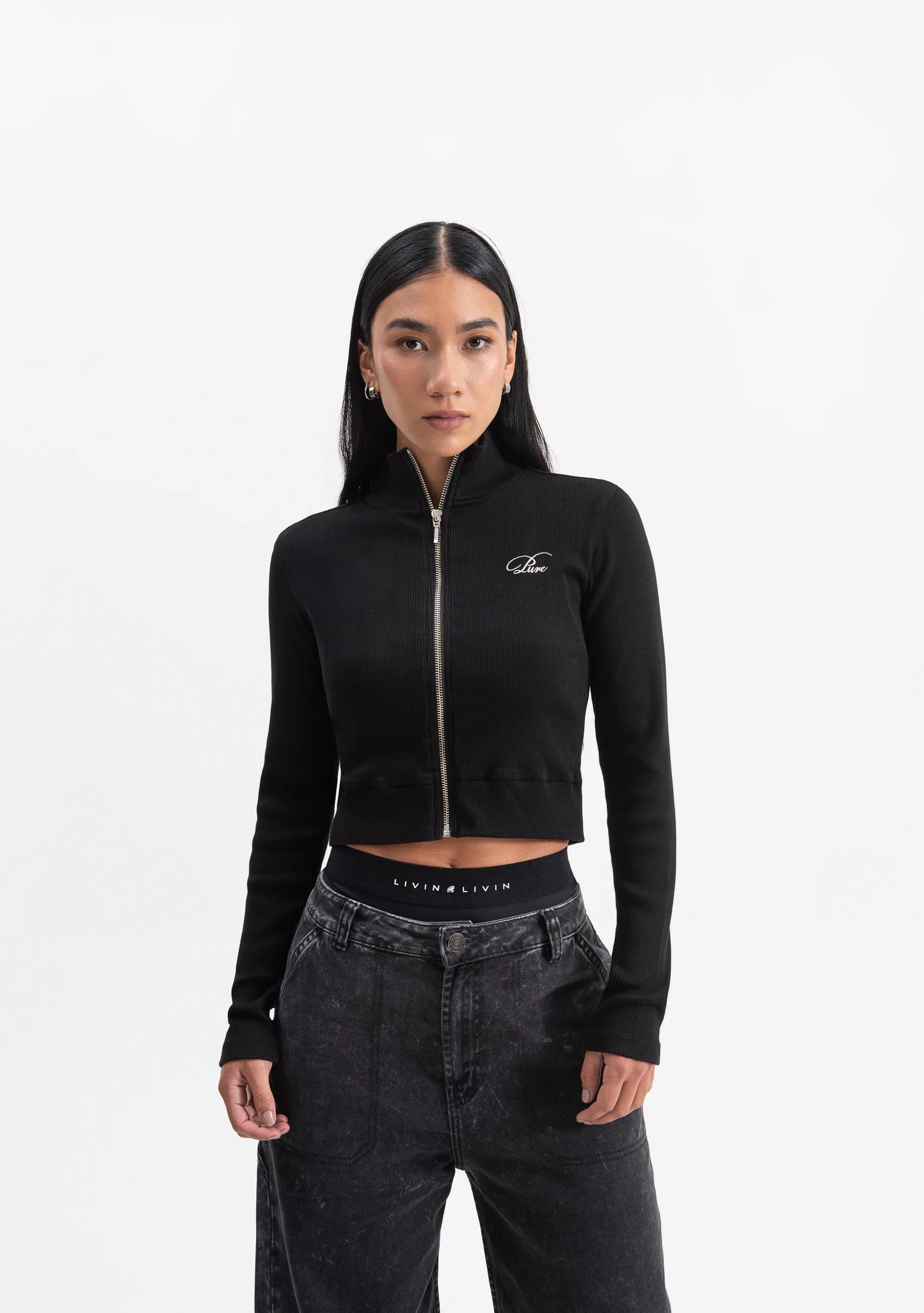 Knockout Woman Black Zip Jacket - imagen 2