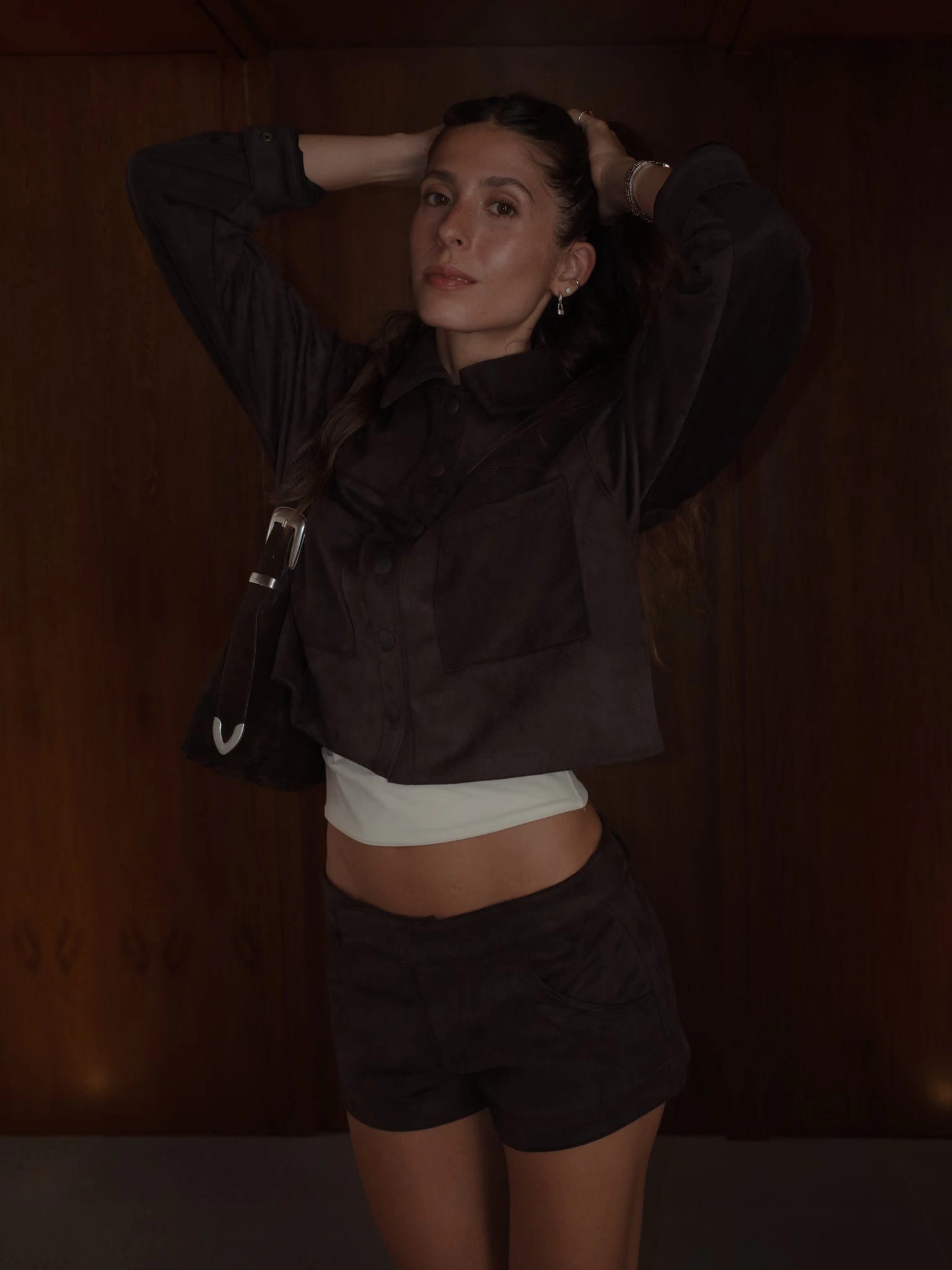SUEDE BOXY JACKET - ESPRESSO - imagen 4