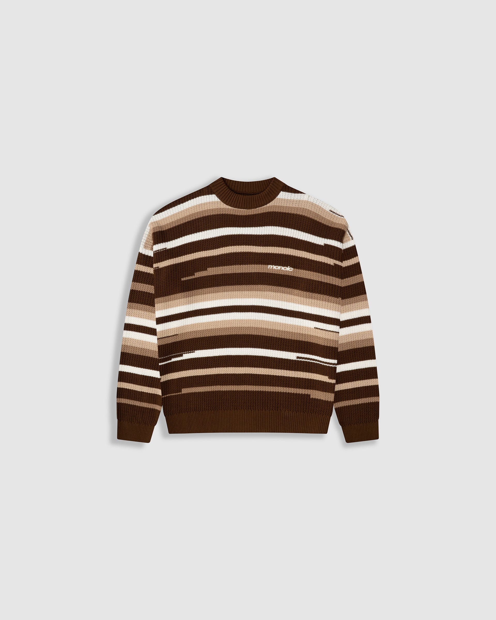 Striped Knitwear Sweater – Café, Crema y Beige - imagen 1