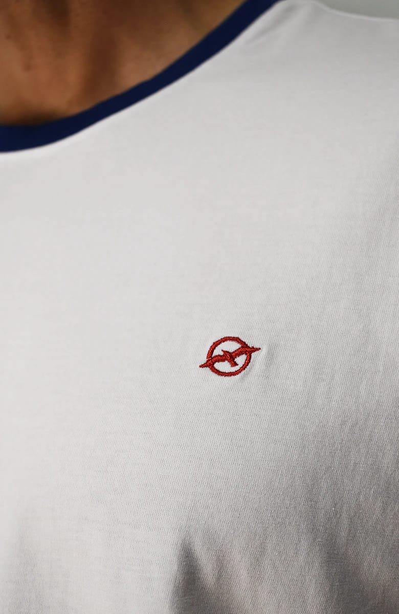 Camiseta cuello en contraste Blanco Para Hombre - imagen 2