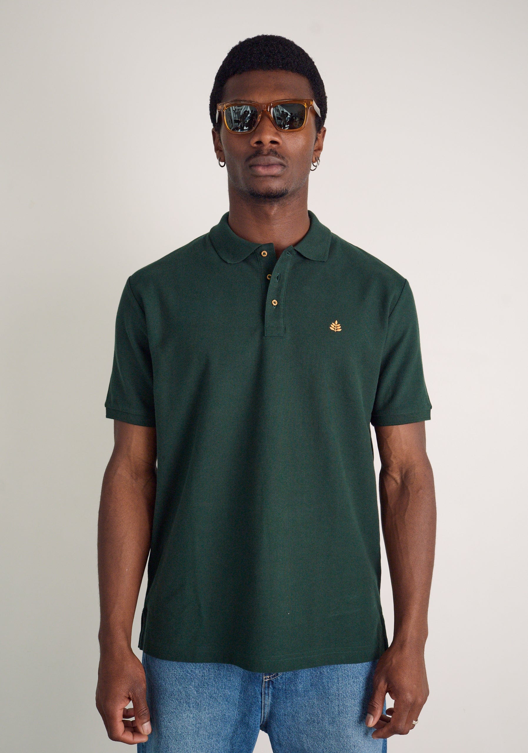 Camiseta Polo H Unicolor L-Nar Verde Osc - imagen 4