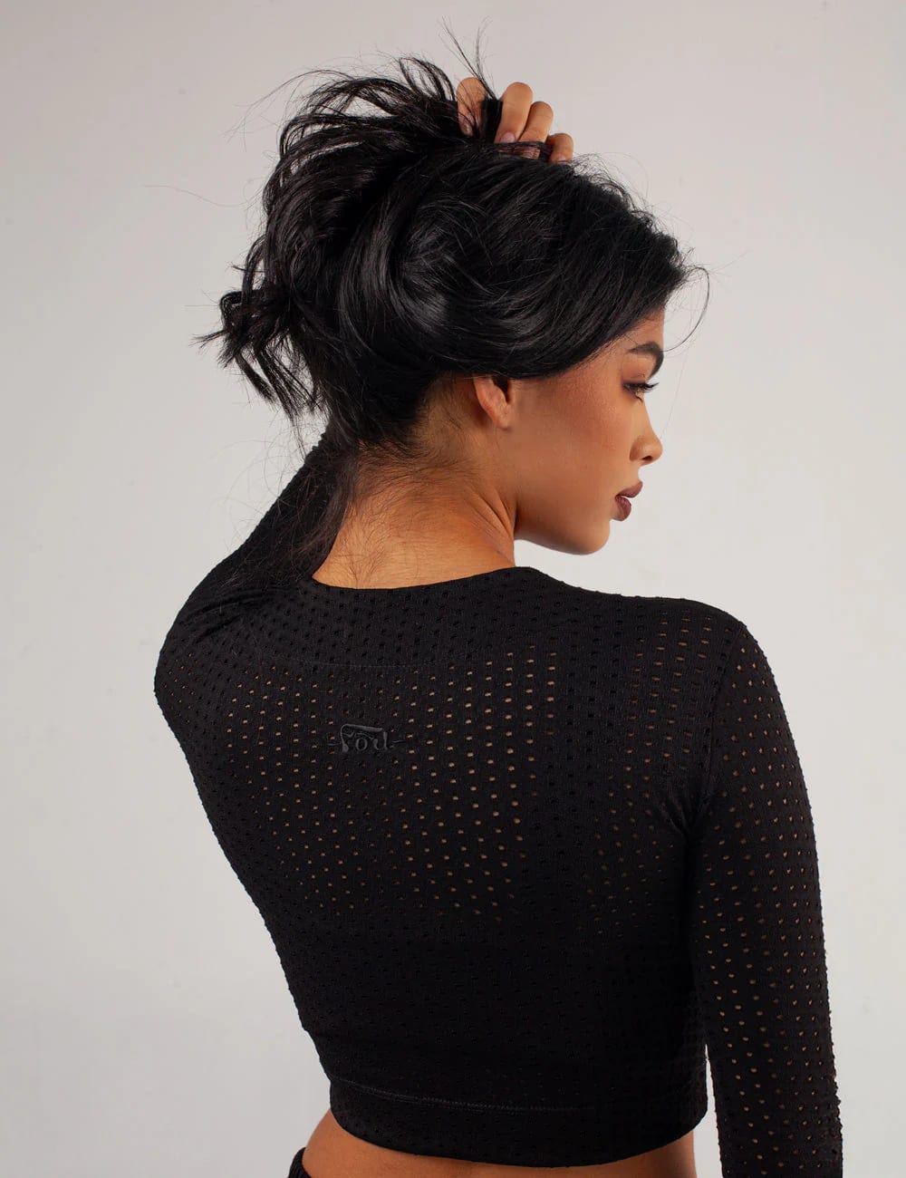 Crop Top Manga Larga NIGHT negro Mujer - imagen 5