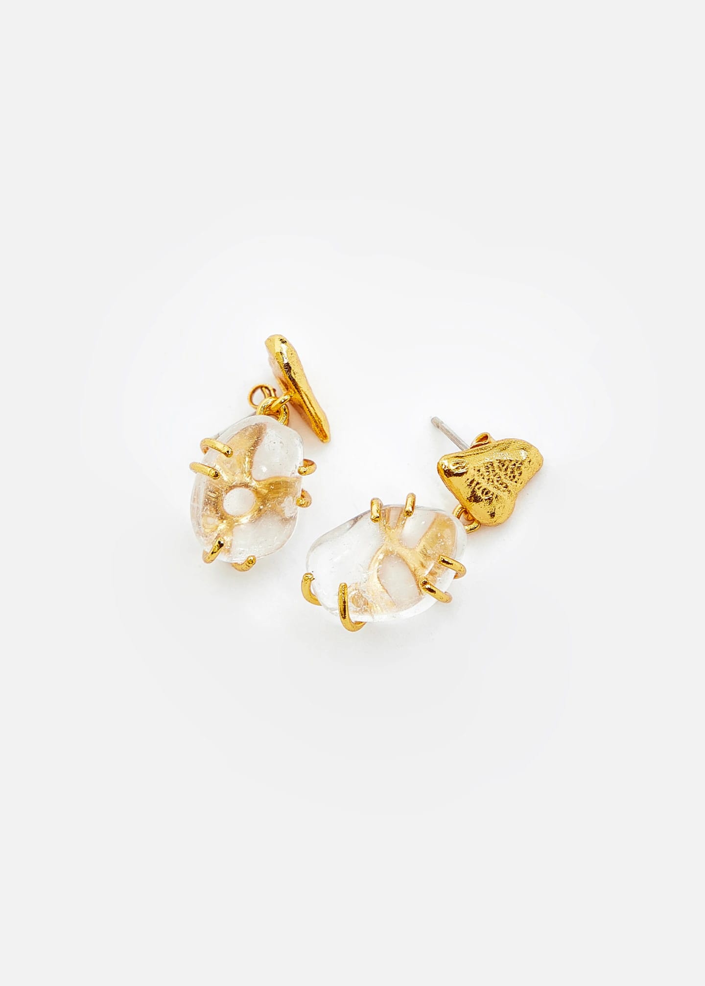 Aretes Mini Cuarzo Pétalos - imagen 5
