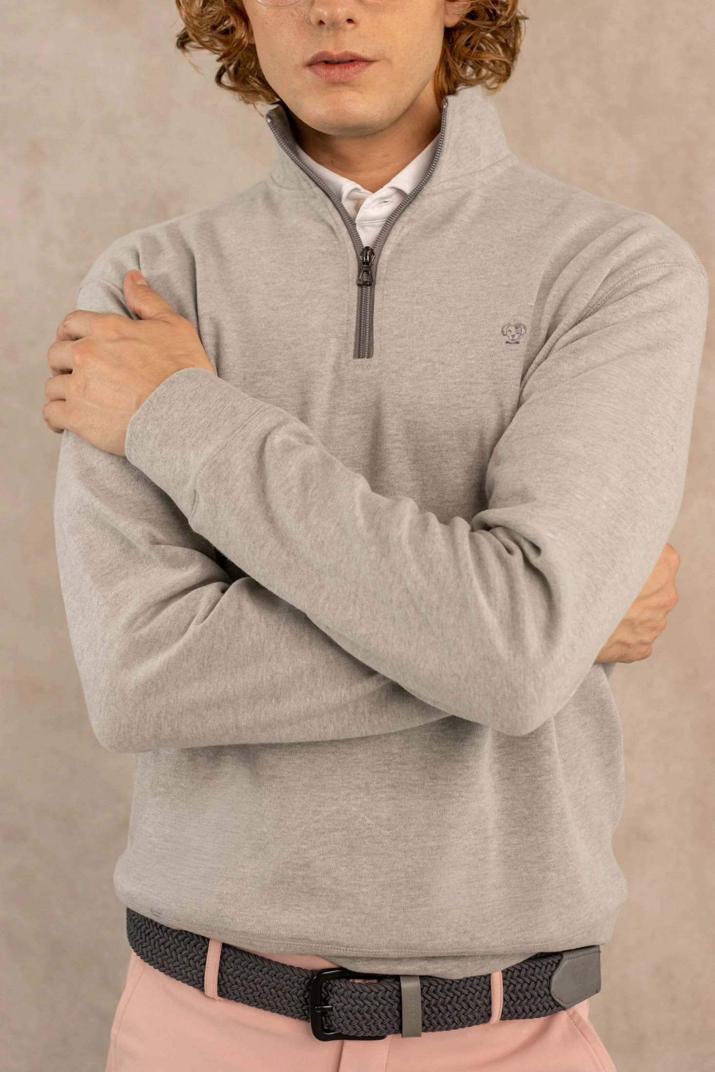 Halfzip Antimancha Gris Jaspe - imagen 4