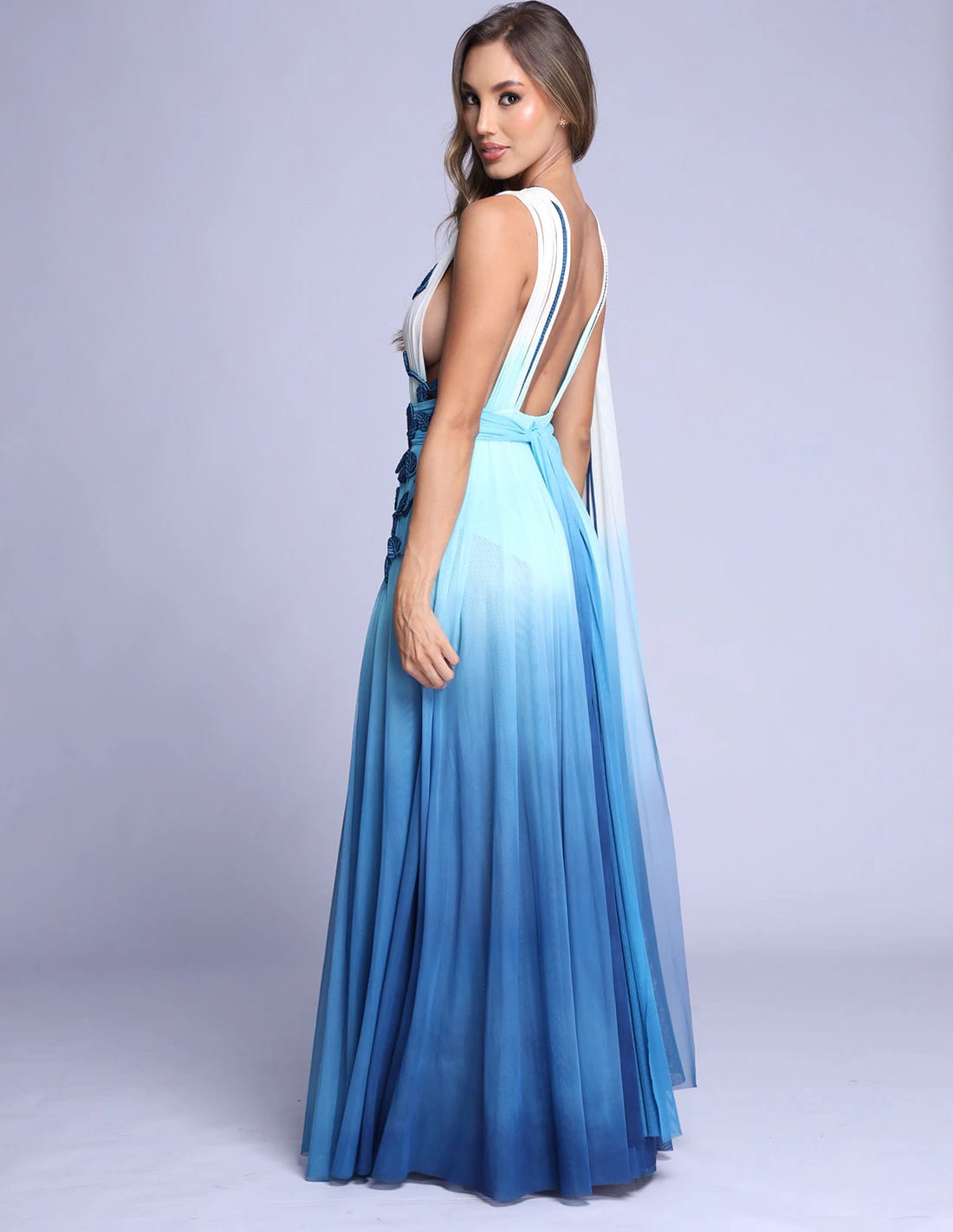 Vestido Copernico Faded Ivory + Blue - imagen 2