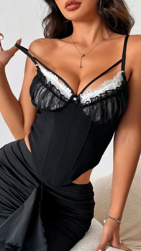 BRALETTE NEGRO CON COPA BLANCA - imagen 1