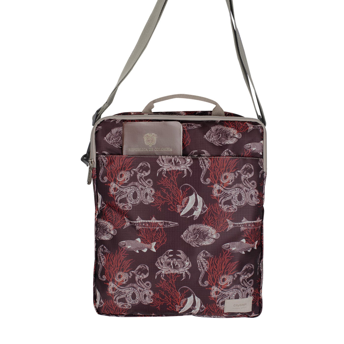 Bolso Manos Libres Convertible a Morral Citybags ULTRA Coral - imagen 7