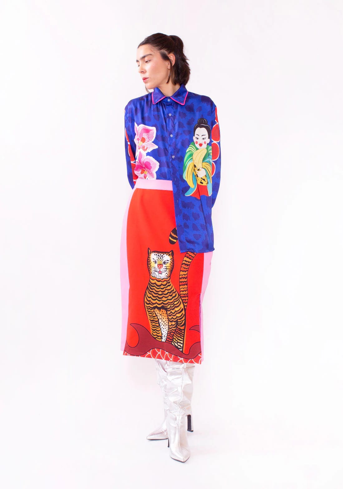 Camisa Manga Larga Unisex / Ilustración Dinastía Tropical Blu - imagen 2