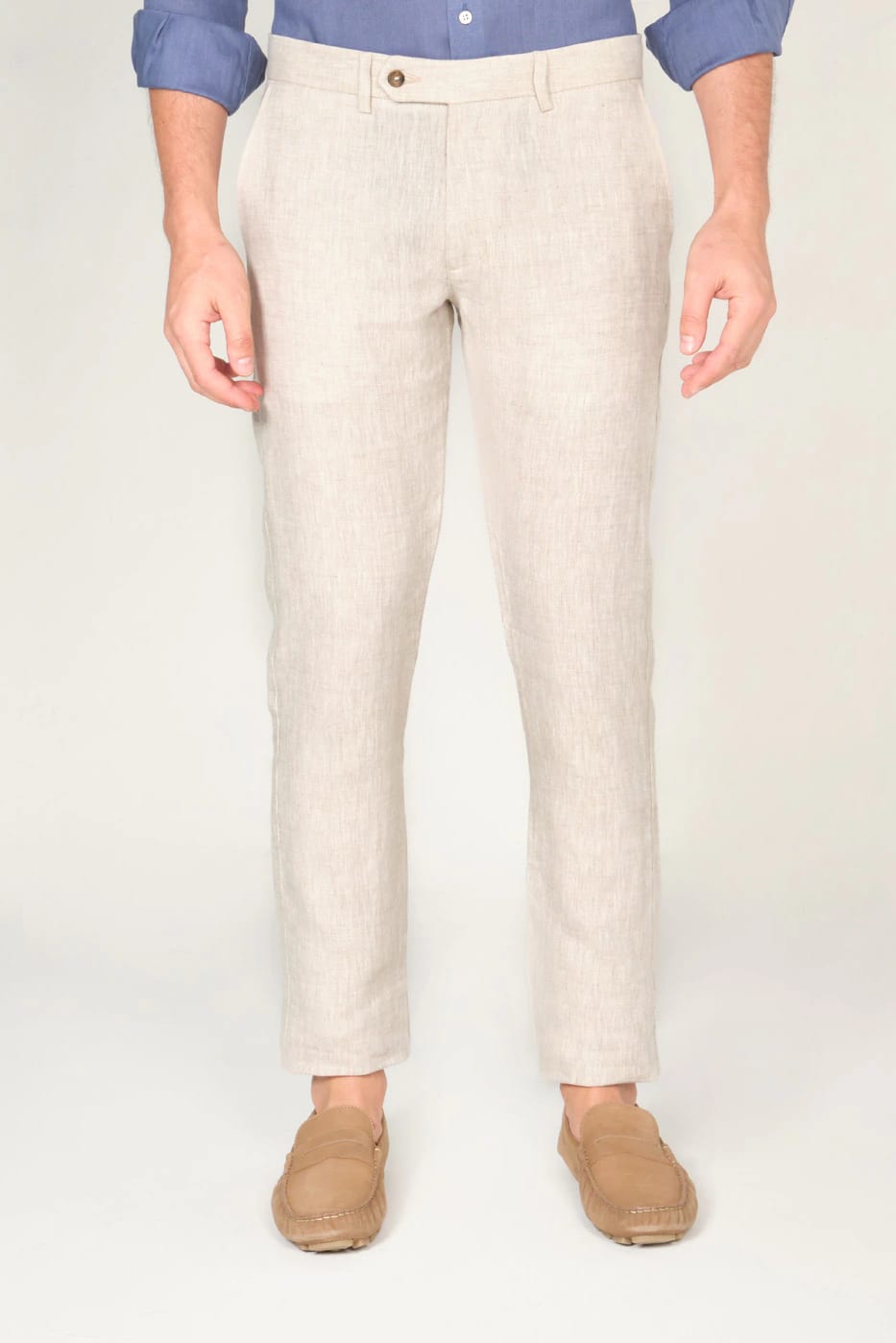 Pantalón Slim Lino Piñacolada Natural - imagen 3
