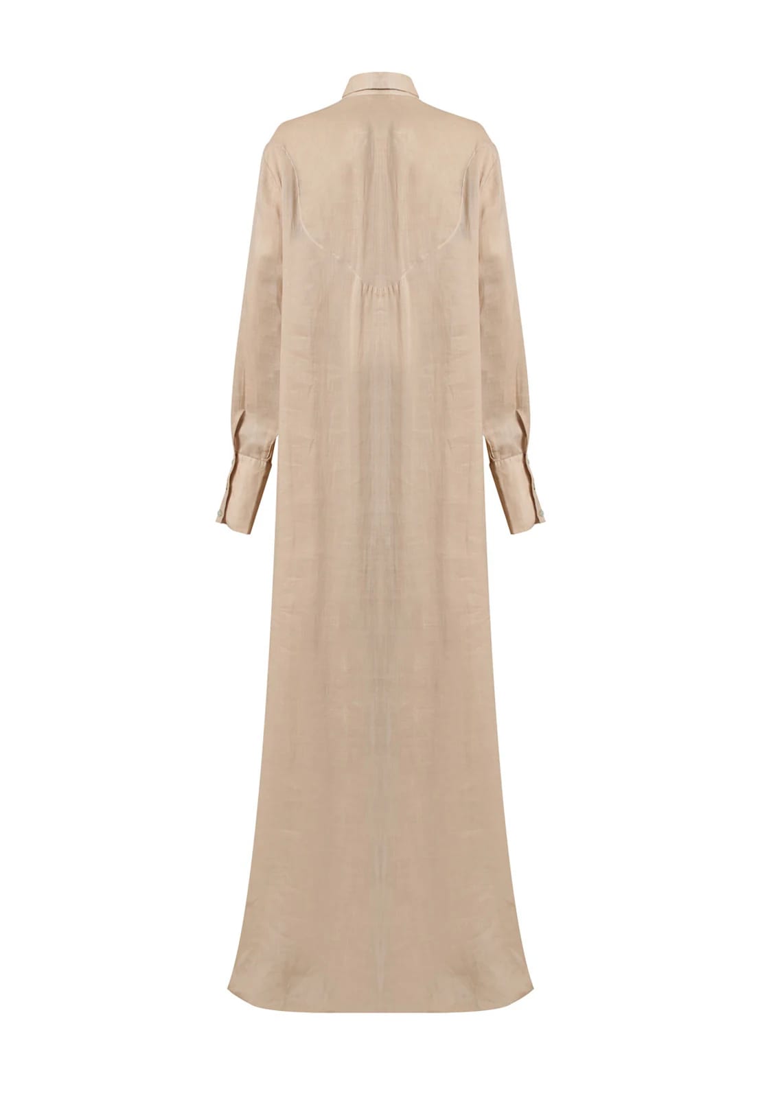 ASYMMETRICAL WAVES NECK SHIRT LINEN DRESS - imagen 3