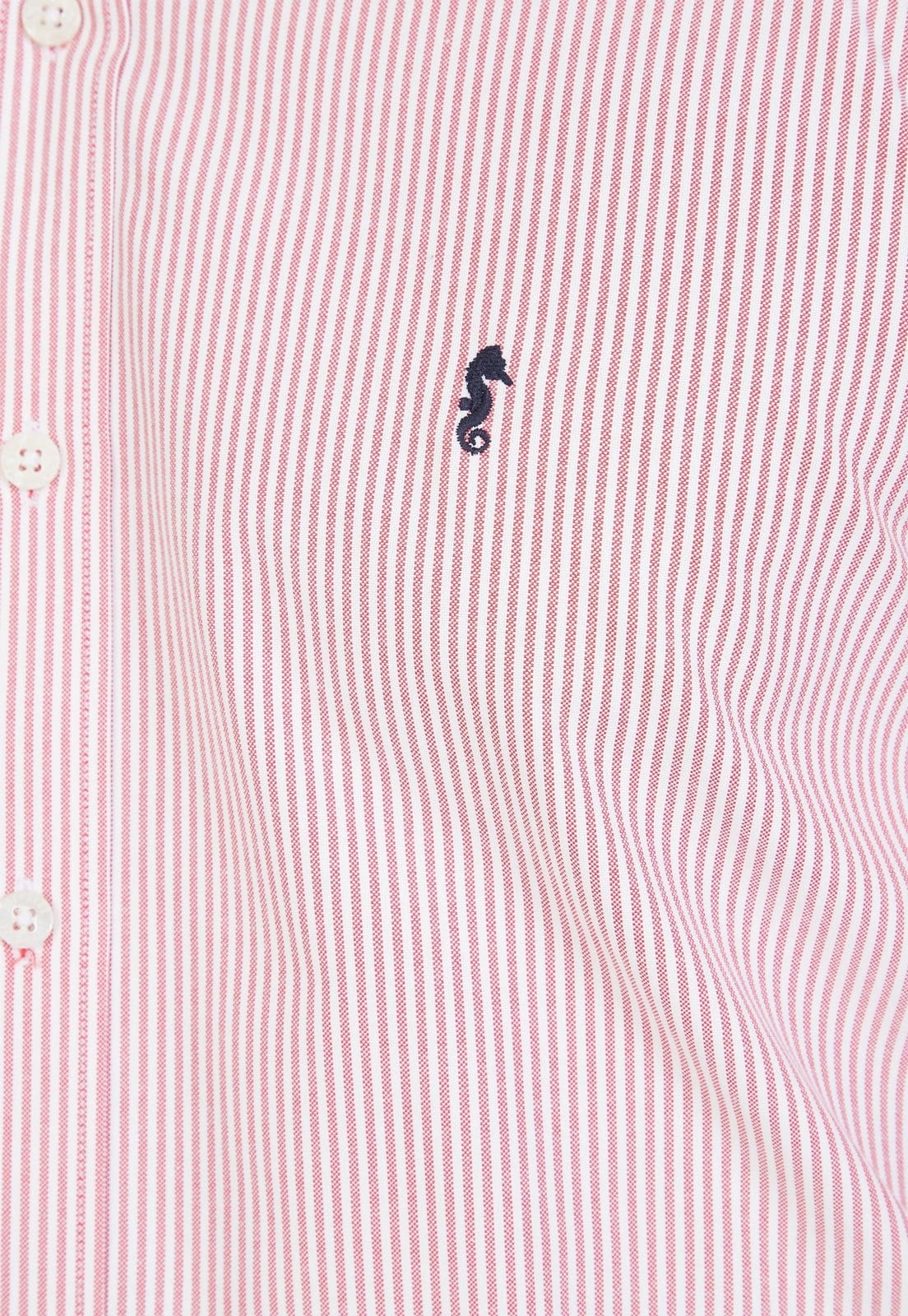 Camisa Manga Larga Oxford Rayas Rojas - imagen 3