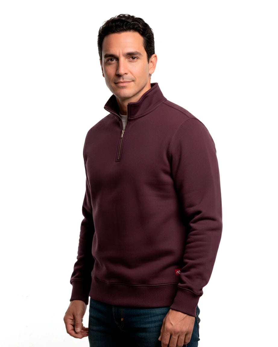 Buzo cuello alto hombre Vinotinto Burdeos - imagen 7