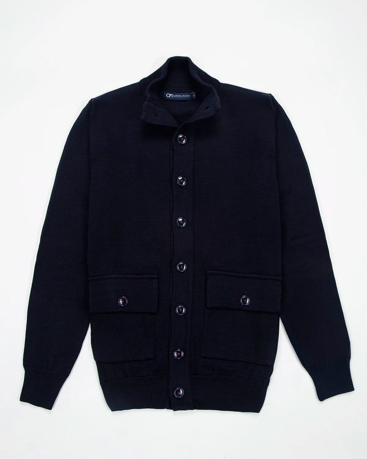Chaqueta Punto Botón Contraste Algodón Azul Oscuro - imagen 1
