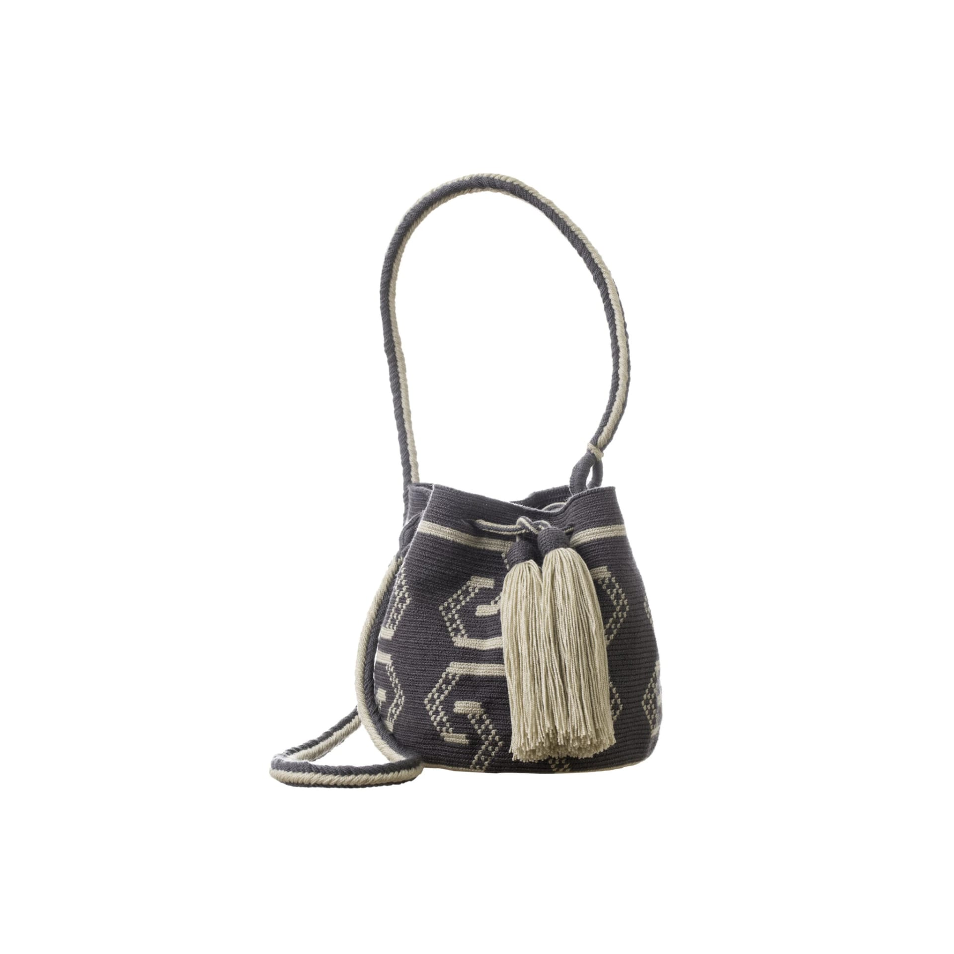 Mini Bolso Wayuu Gris/Beige - imagen 1