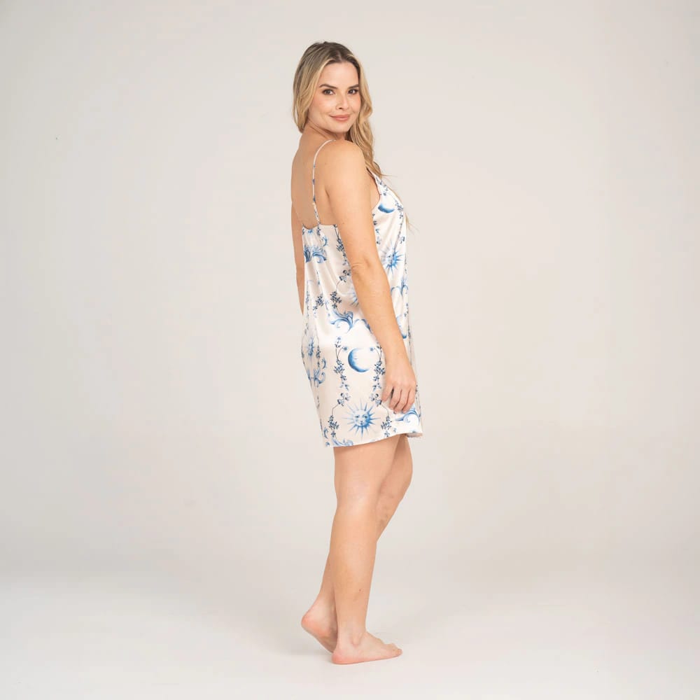 Bata Tiras Satin con Estampado Santorini. - imagen 2