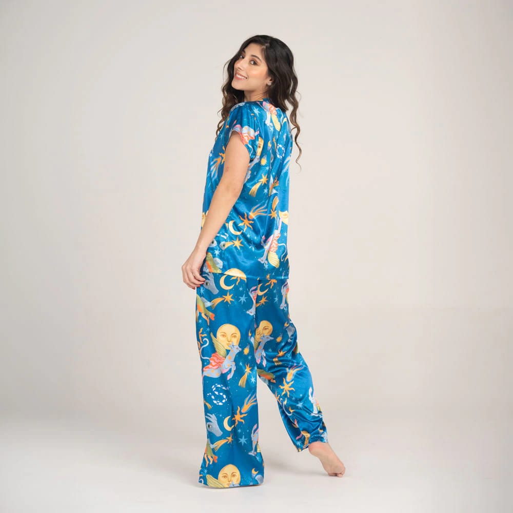 Pantalón Palazzo  Satin Estampado Alebrijes. - imagen 2