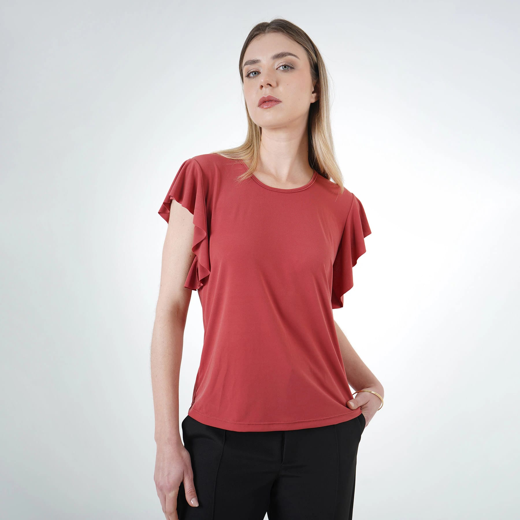 Camiseta top manga bolero corta lazo ajustable espalda cuello - imagen 3