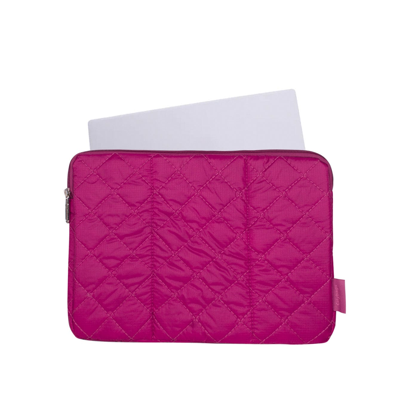Estuche Laptop Pequeño Puffer Fucsia 33x23x2 - imagen 1