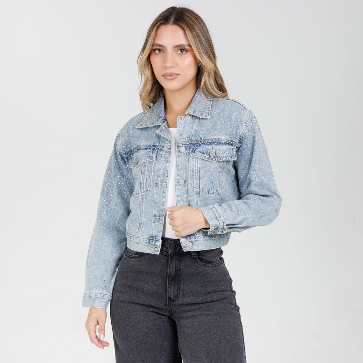 Chaqueta Denim brillos GY4032 - imagen 1