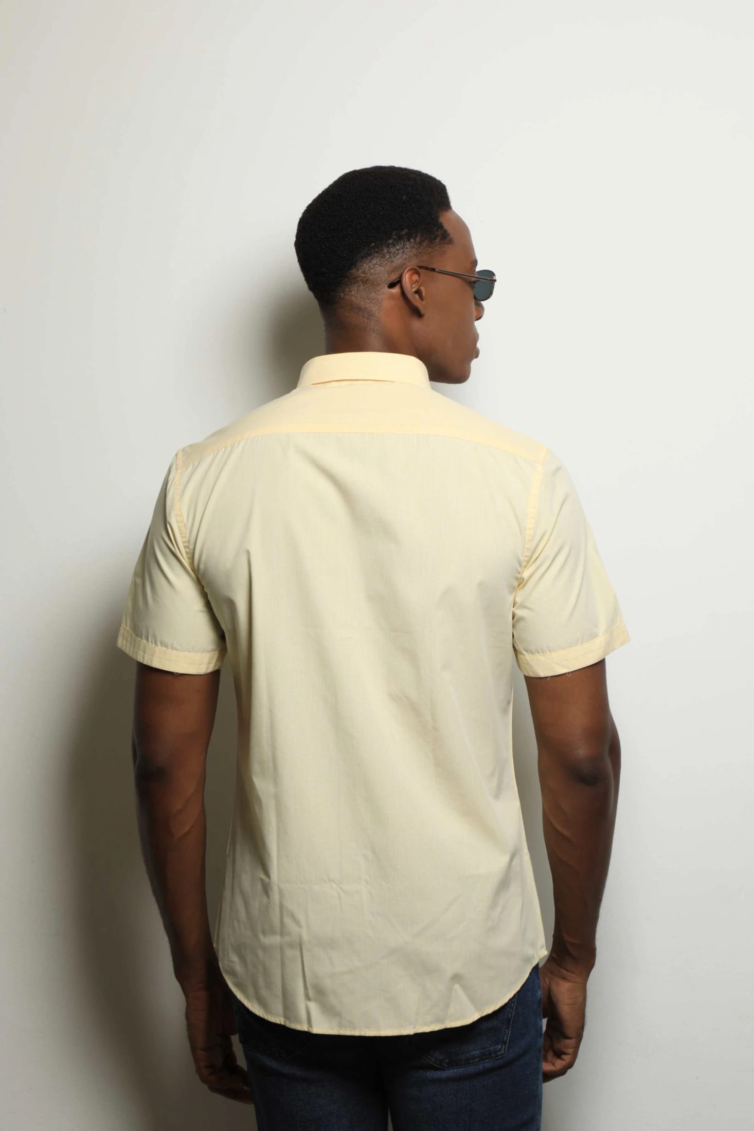 Camisa Manga Corta Cuadros Amarillo - imagen 4
