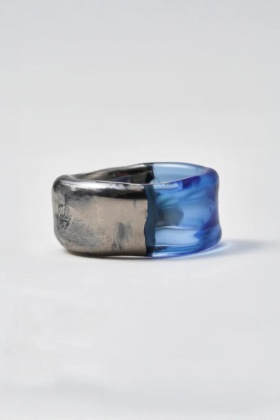 Anillo marino en vidrio y oro blanco - imagen 4