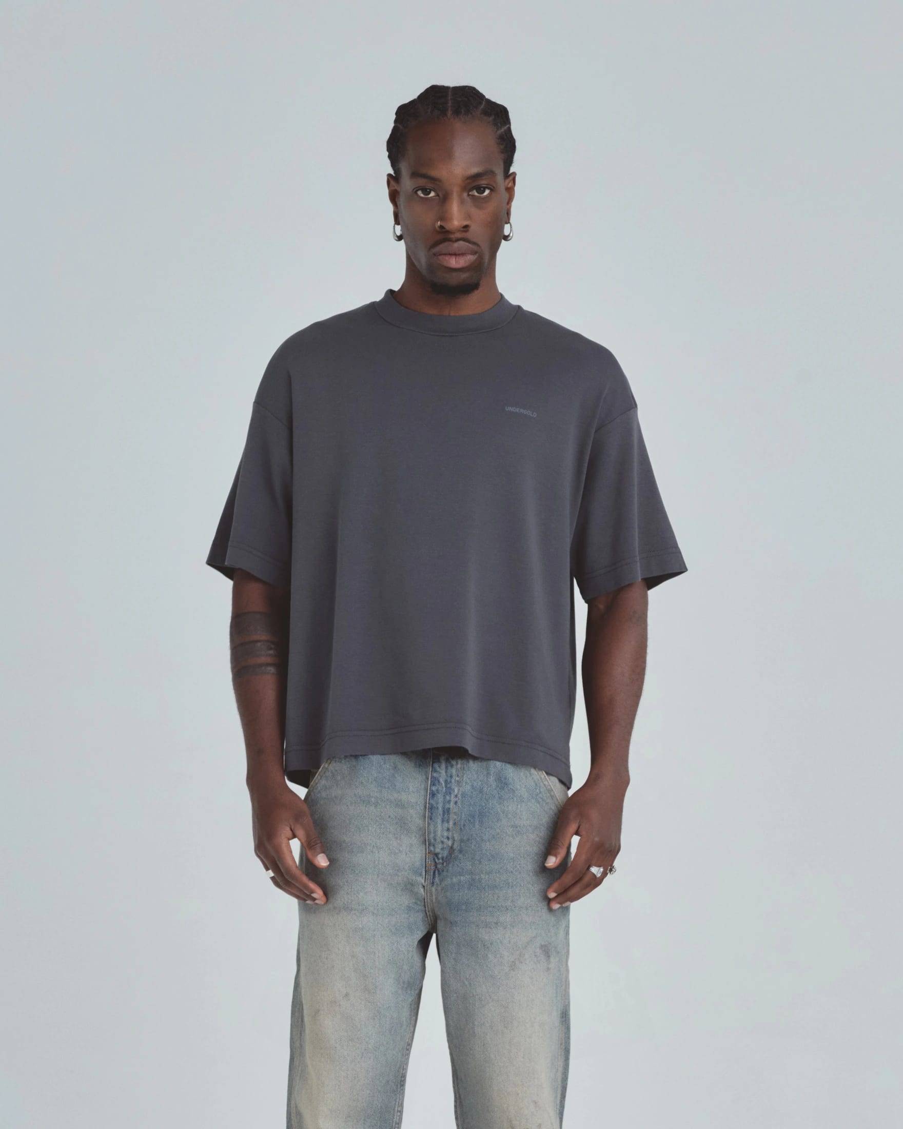 Line Basic Boxy Fit Tshirt Dark Gray - imagen 2